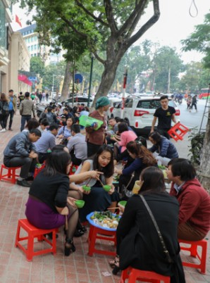 Lunchen op straat